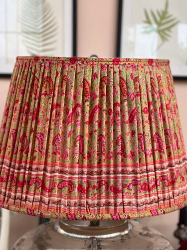 Silk sari lampshade 16”