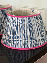 Load image into Gallery viewer, Blue feather lampshade 12”