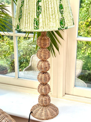 Wicker bobbin lamp uk fitting 20”