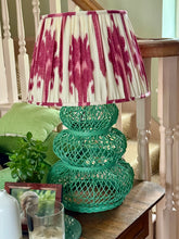Load image into Gallery viewer, Arsenic green hand woven rattan lamp 🌿20”