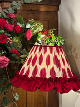 Load image into Gallery viewer, Giant red silk ikat frilly shade 22”