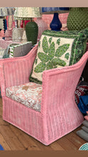 Load image into Gallery viewer, Shrimp wicker chair with flower cushion