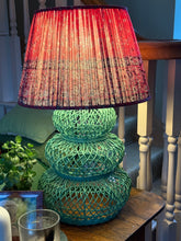 Load image into Gallery viewer, Arsenic green hand woven rattan lamp 🌿20”