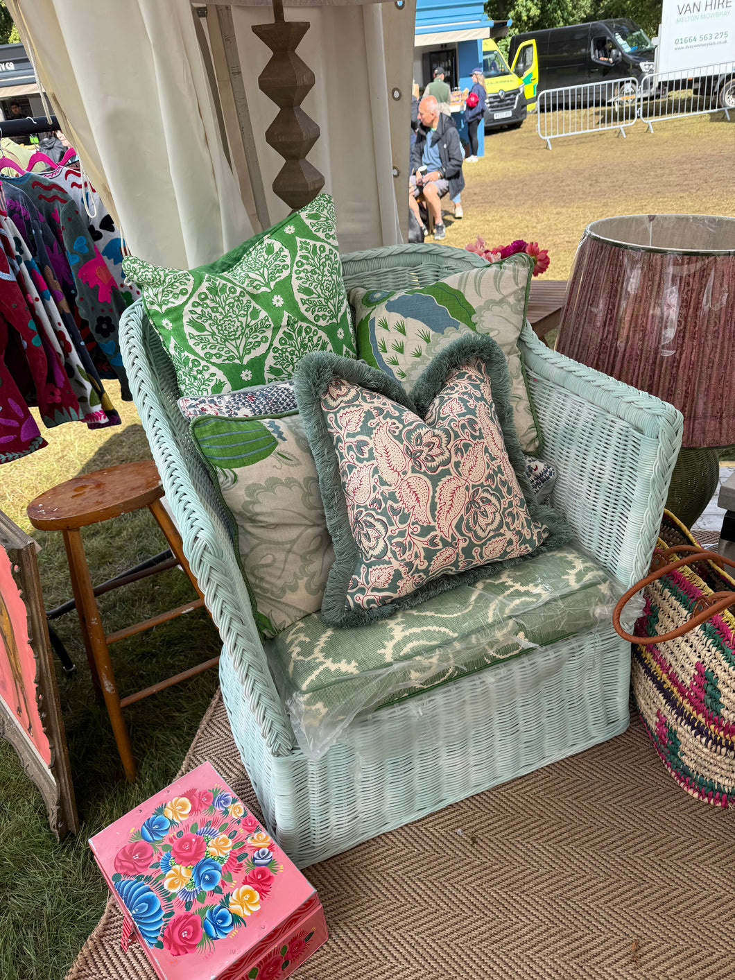 Eau de nil wicker chair