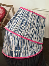 Load image into Gallery viewer, Blue feather lampshade 12”