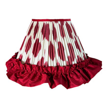Load image into Gallery viewer, Giant red silk ikat frilly shade 22”