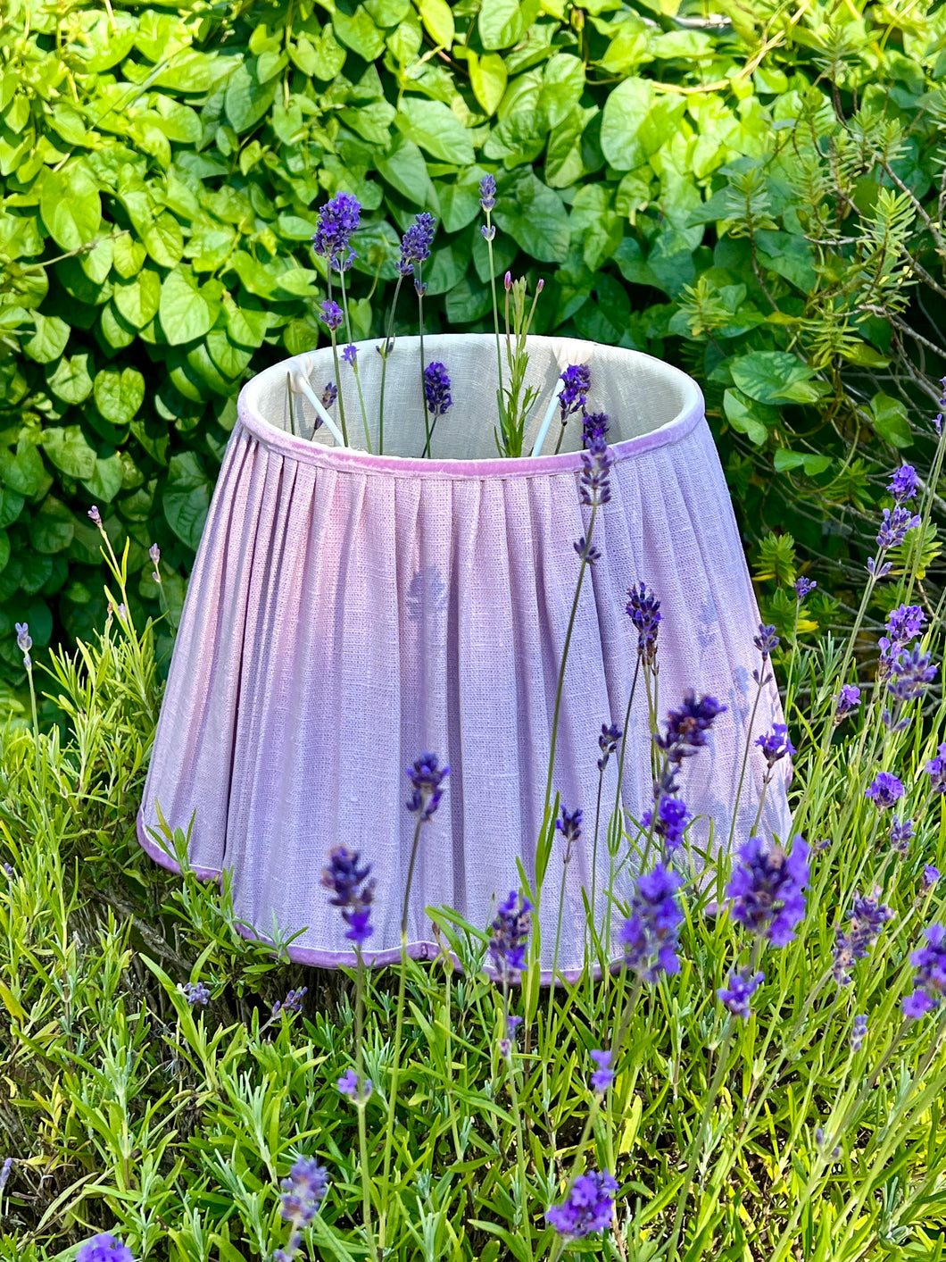 Lilac linen daisy shade 12”