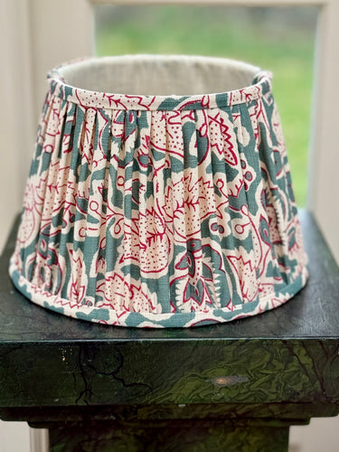 10” linen lampshade made from Soane fabric