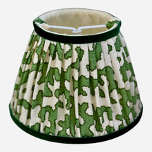 Load image into Gallery viewer, A pair of green squiggle 7” candle clip shades