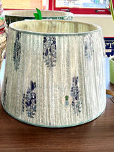 Load image into Gallery viewer, Block print aqua and blue lampshade 18”