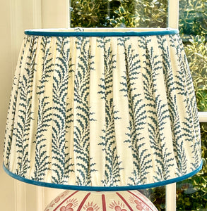 Scrolling fern azure 16” lampshade