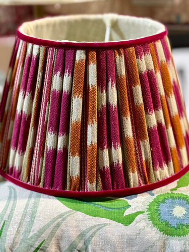Pink and orange lampshade 12”