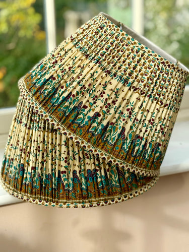 Vintage silk sari lampshade 16”