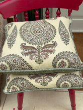 Load image into Gallery viewer, Beautiful paisley cushions with fermoie piping and back