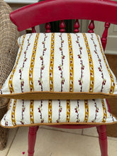 Load image into Gallery viewer, Pierre Frey ochre cushion and Pierre Frey linen piping and back 18”