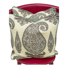Load image into Gallery viewer, Beautiful paisley cushions with fermoie piping and back