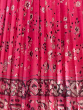 Load image into Gallery viewer, Vintage raspberry silk sari lampshade 18”