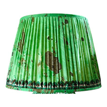 Load image into Gallery viewer, Green silk vintage sari lampshade 18”