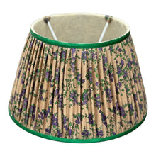 Load image into Gallery viewer, Blue/green vintage silk sari lampshade 12”